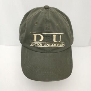Ducks Unlimited Hat Mens OSFM Olive Green Embroidered Cotton Adjustable Ball Cap
